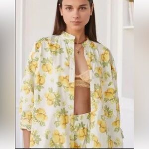 DownsUrban Outfitters Out From Under Bailey Lemon Boyfriend Button Down Shirt